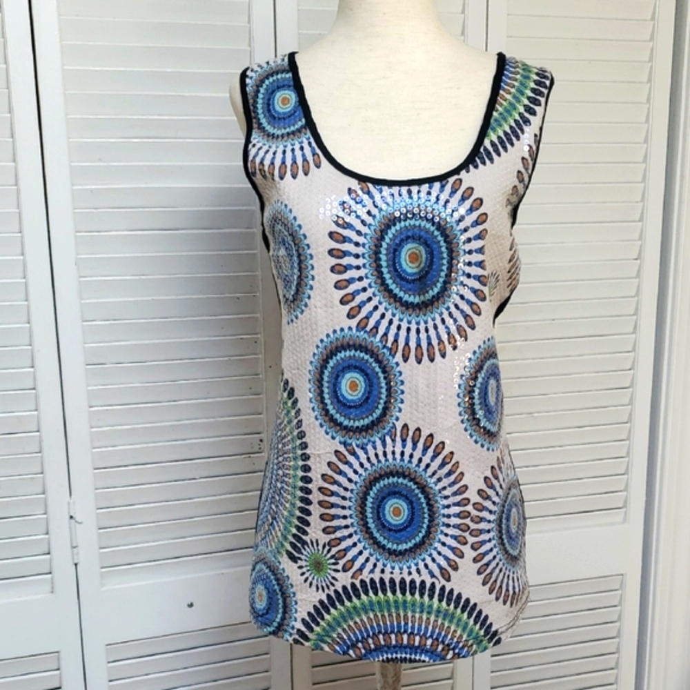 Johnathan Martin Sequin Sleeveless Top Size L